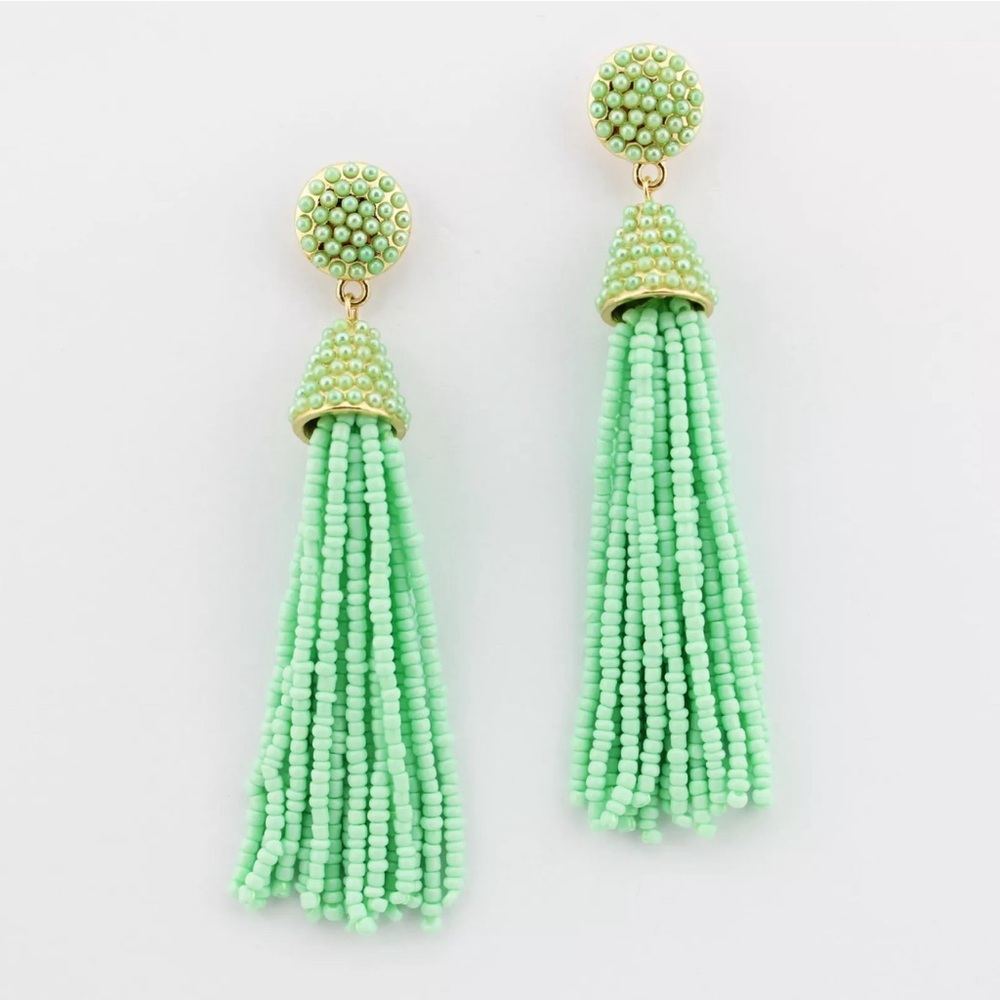 “She’s So Pretty” Mint Green Seed-bead Dangle Earrings
